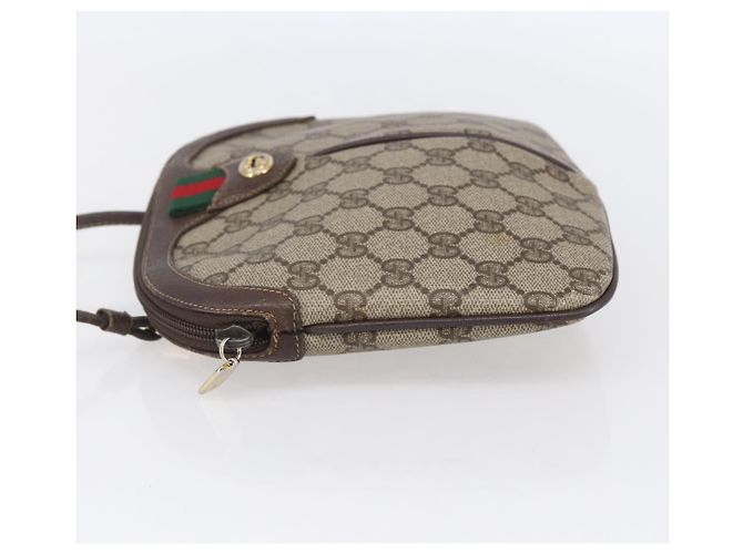 Borsa Sherry Line GG Supreme Web di GUCCI in PVC beige e oro 904 02 047 Auth BA7792 D'oro - vista 3