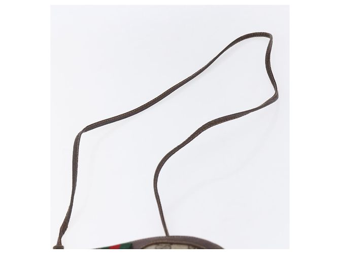 Borsa Sherry Line GG Supreme Web di GUCCI in PVC beige e oro 904 02 047 Auth BA7792 D'oro - vista 8