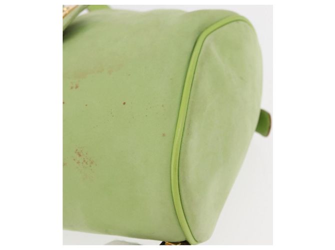 Zaino Salvatore Ferragamo in suede verde oro Auth BA7987 D'oro - vista 16