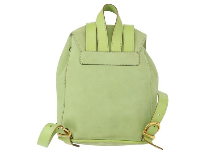 Zaino Salvatore Ferragamo in suede verde oro Auth BA7987 D'oro - vista 2