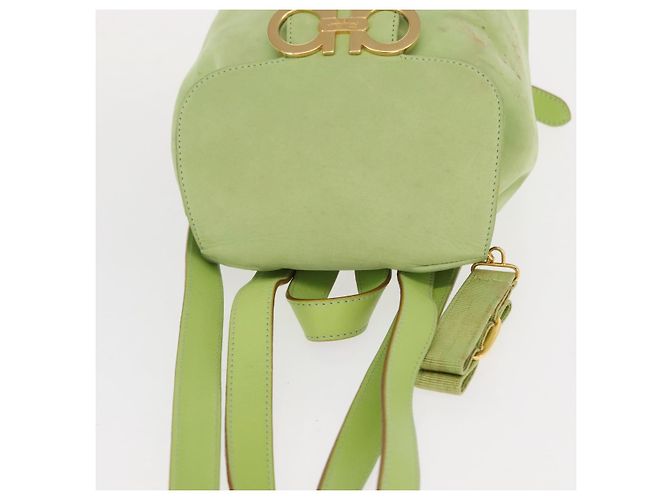 Zaino Salvatore Ferragamo in suede verde oro Auth BA7987 D'oro - vista 6