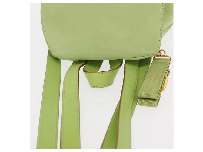 Zaino Salvatore Ferragamo in suede verde oro Auth BA7987 D'oro - vista 7