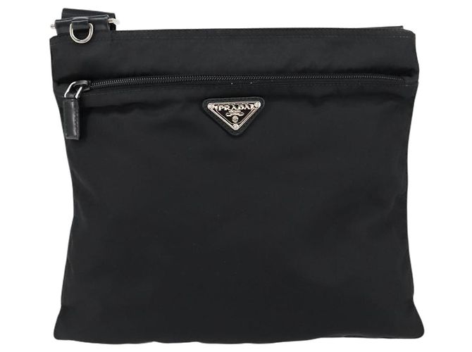 Borsa a Spalla PRADA in Nylon Nero Argento Autentica ka039 - vista 13