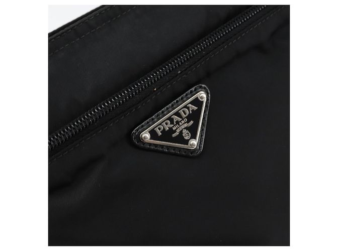 Borsa a Spalla PRADA in Nylon Nero Argento Autentica ka039 - vista 18