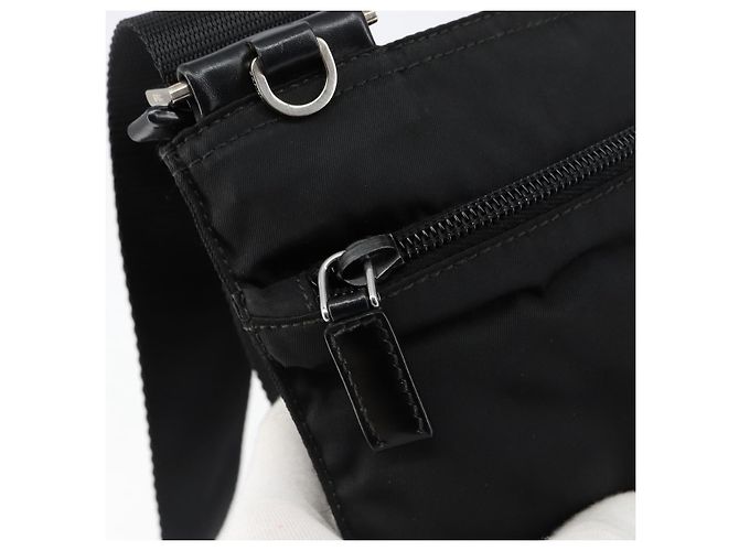 Borsa a Spalla PRADA in Nylon Nero Argento Autentica ka039 - vista 19