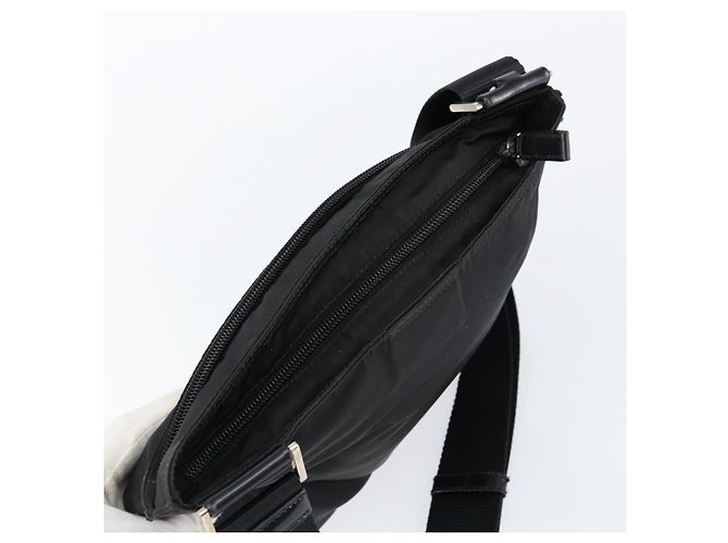 Borsa a Spalla PRADA in Nylon Nero Argento Autentica ka039 - vista 6