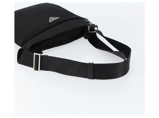 Borsa a Spalla PRADA in Nylon Nero Argento Autentica ka039 - vista 7
