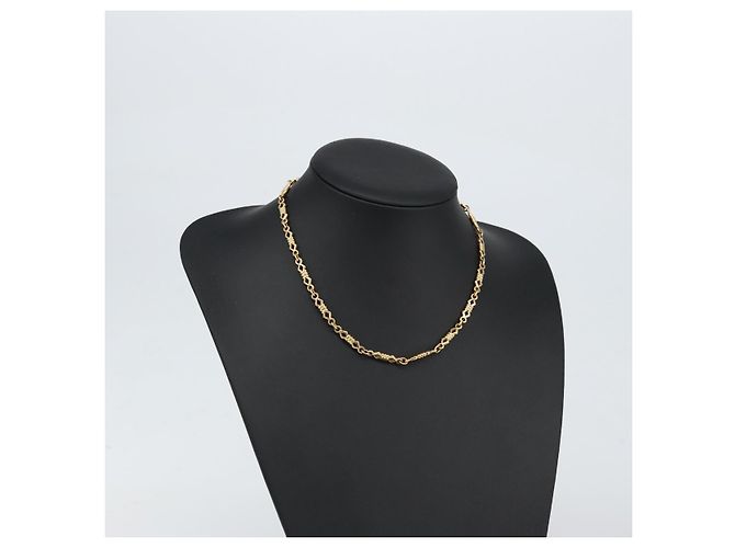 Collana a catena Christian Dior in metallo dorato Auth am9775 - vista 10