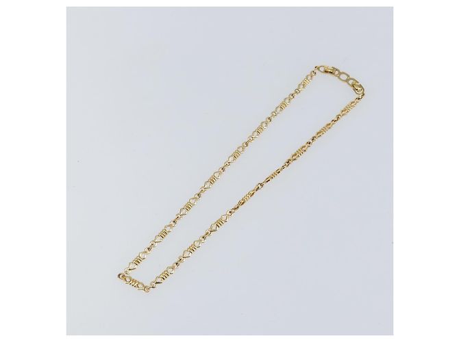 Collana a catena Christian Dior in metallo dorato Auth am9775 - vista 2