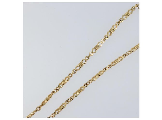 Collana a catena Christian Dior in metallo dorato Auth am9775 - vista 8