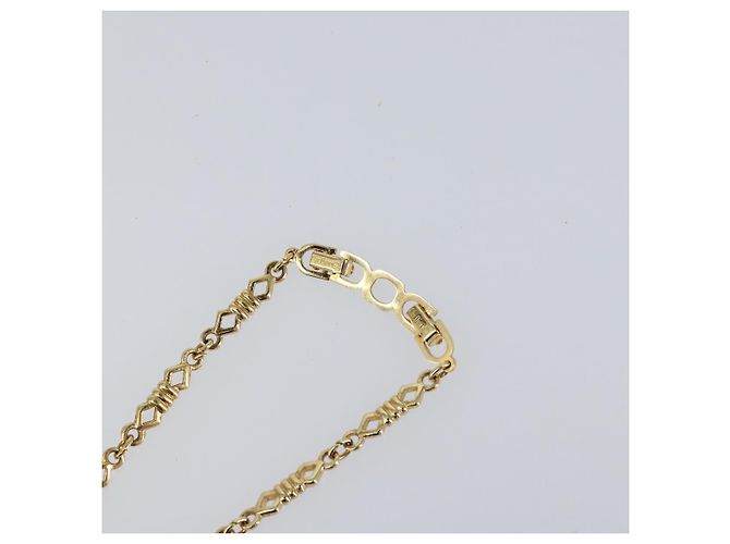 Collana a catena Christian Dior in metallo dorato Auth am9775 - vista 9