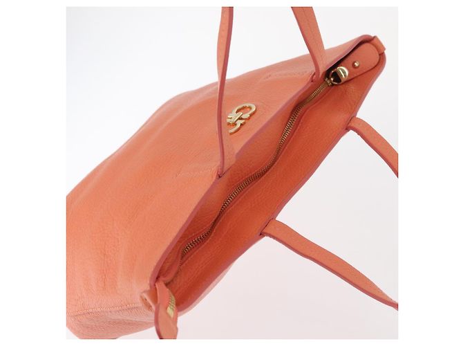 Borsa a mano Gancini in pelle rosa e oro Auth 153980 di Salvatore Ferragamo D'oro - vista 6