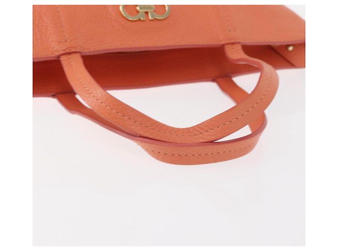 Borsa a mano Gancini in pelle rosa e oro Auth 153980 di Salvatore Ferragamo D'oro - vista 7