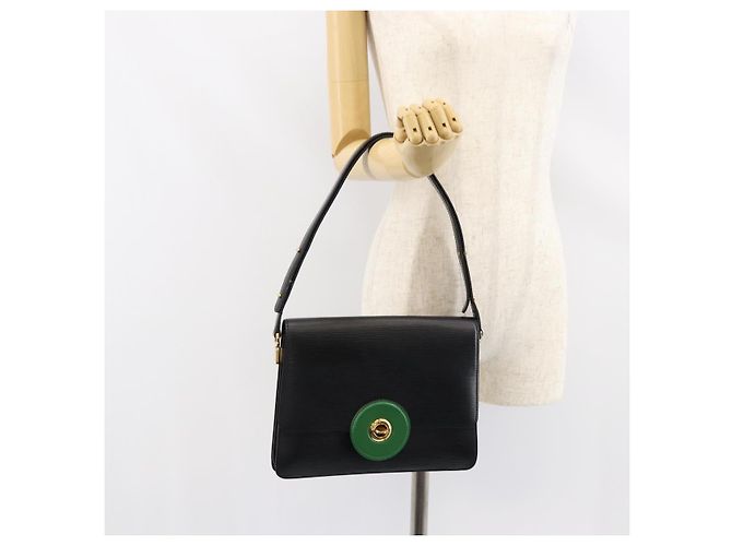 LOUIS VUITTON Borsa a Spalla Epi Free Run Verde Nero M52414 LV Auth bs30895 - vista 25