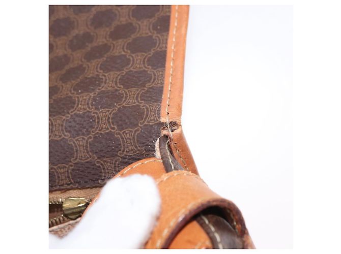 Céline CELINE Macadam Canvas Shoulder Bag PVC Leather Brown Gold Auth bs31207 Golden - view 10