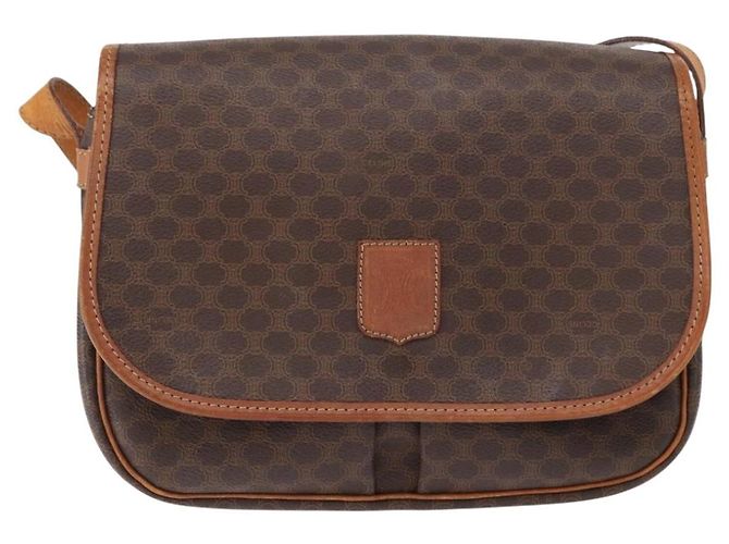 Céline CELINE Macadam Canvas Shoulder Bag PVC Leather Brown Gold Auth bs31207 Golden - view 13