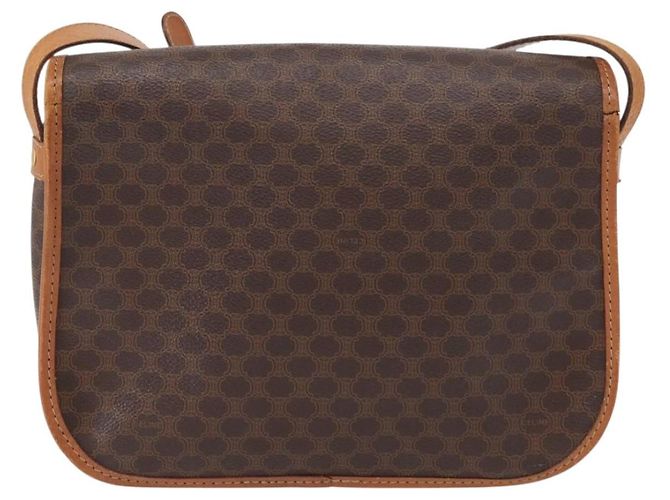 Céline CELINE Macadam Canvas Shoulder Bag PVC Leather Brown Gold Auth bs31207 Golden - view 2