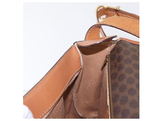 Céline CELINE Macadam Canvas Shoulder Bag PVC Leather Brown Gold Auth bs31207 Golden - view 20