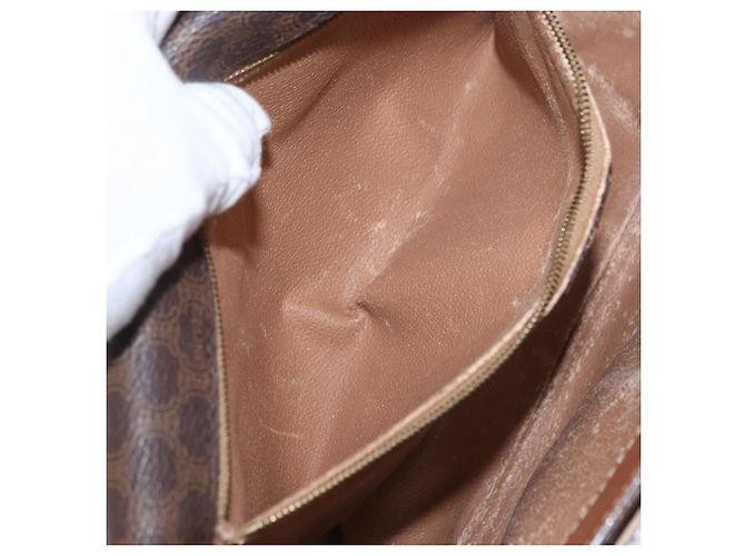 Céline CELINE Macadam Canvas Shoulder Bag PVC Leather Brown Gold Auth bs31207 Golden - view 23