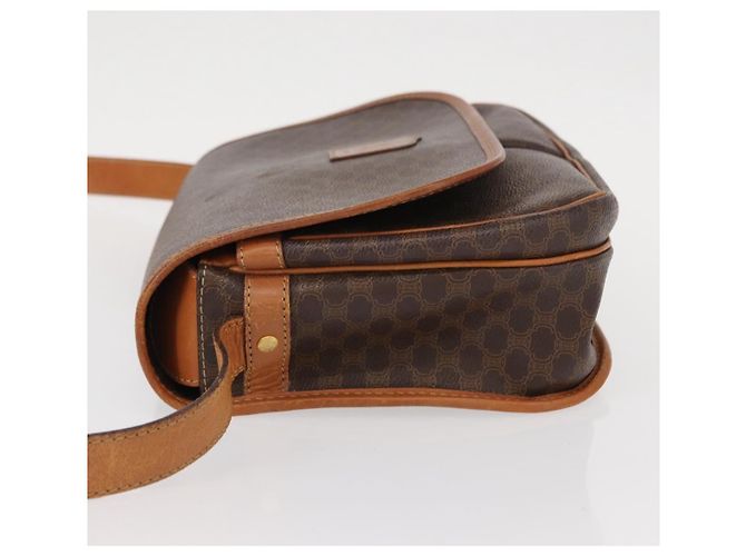 Céline CELINE Macadam Canvas Shoulder Bag PVC Leather Brown Gold Auth bs31207 Golden - view 4