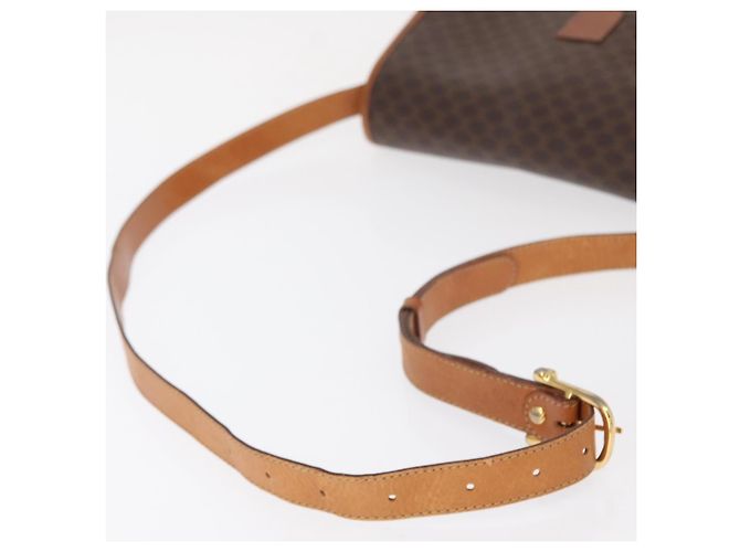 Céline CELINE Macadam Canvas Shoulder Bag PVC Leather Brown Gold Auth bs31207 Golden - view 7