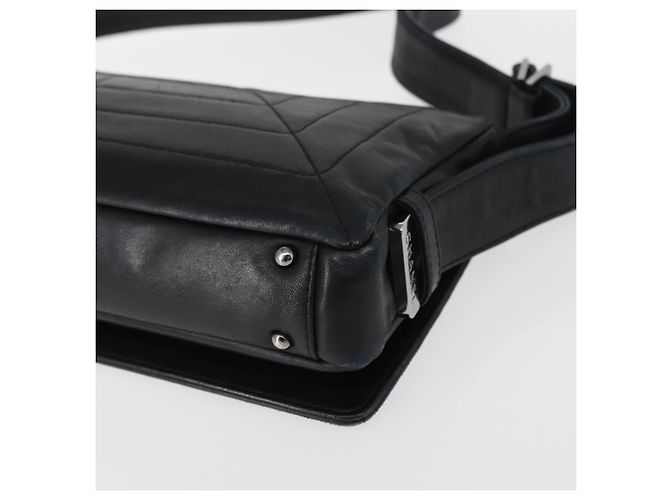 Borsa a Spalla CHANEL in Pelle di Agnello Nera con CC Argento Auth bs30993 Nero - vista 17