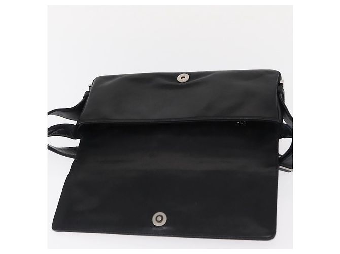 Borsa a Spalla CHANEL in Pelle di Agnello Nera con CC Argento Auth bs30993 Nero - vista 18