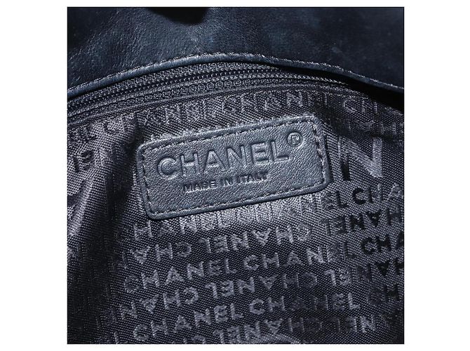 Borsa a Spalla CHANEL in Pelle di Agnello Nera con CC Argento Auth bs30993 Nero - vista 19