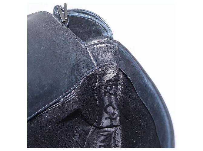 Borsa a Spalla CHANEL in Pelle di Agnello Nera con CC Argento Auth bs30993 Nero - vista 20