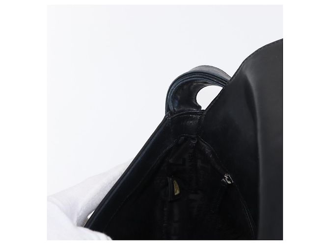 Borsa a Spalla CHANEL in Pelle di Agnello Nera con CC Argento Auth bs30993 Nero - vista 21