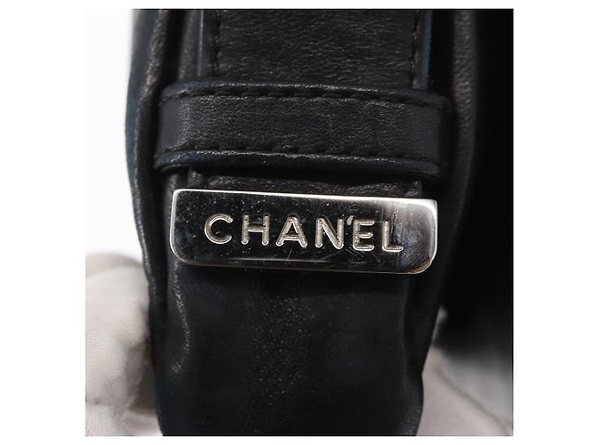 Borsa a Spalla CHANEL in Pelle di Agnello Nera con CC Argento Auth bs30993 Nero - vista 9