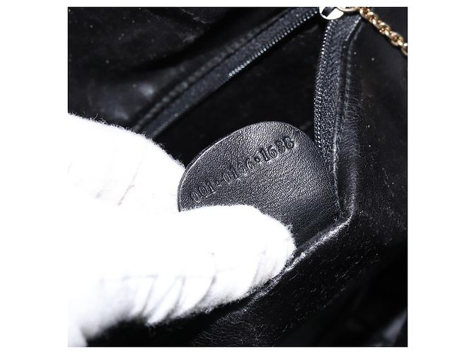 Borsa a mano in pelle Gucci Bamboo Nera Oro 001 0166 1638 Auth BA7790 Nero D'oro - vista 12