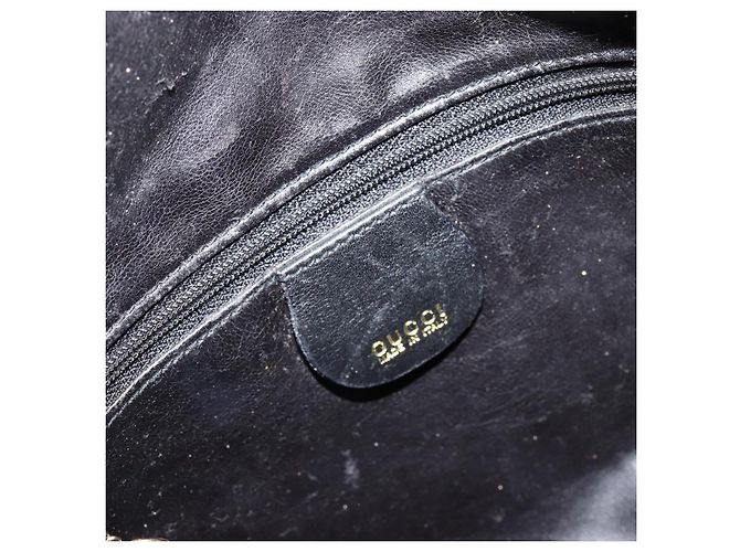 Borsa a mano in pelle Gucci Bamboo Nera Oro 001 0166 1638 Auth BA7790 Nero D'oro - vista 17