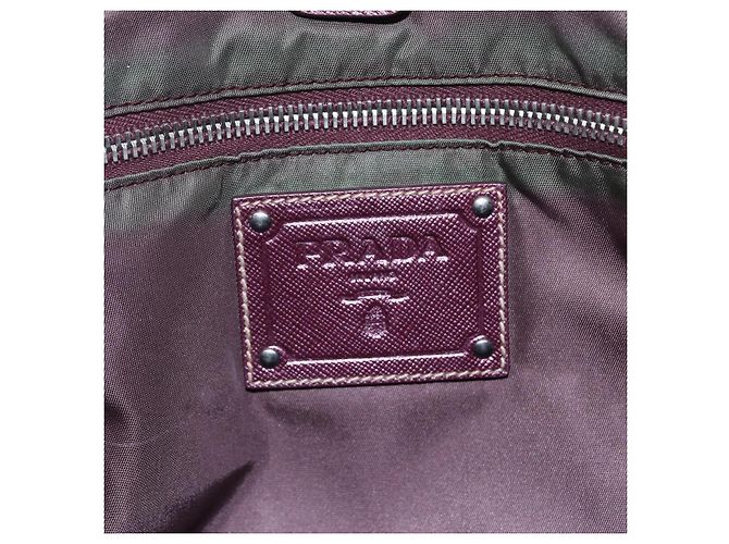 Borsa Tote Prada in nylon rosa argento Auth bs31047 - vista 10