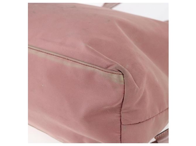 Borsa Tote Prada in nylon rosa argento Auth bs31047 - vista 15