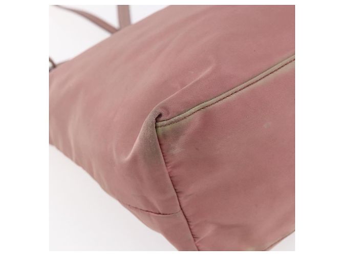 Borsa Tote Prada in nylon rosa argento Auth bs31047 - vista 16