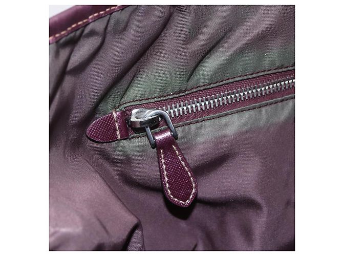 Borsa Tote Prada in nylon rosa argento Auth bs31047 - vista 18