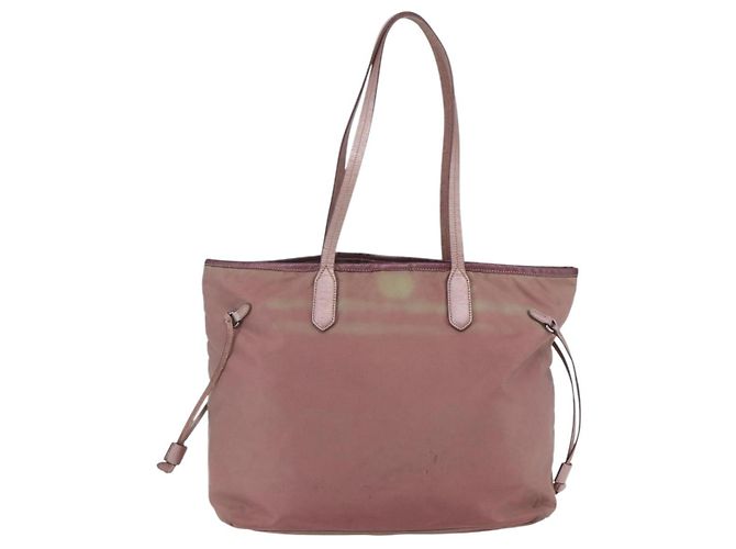 Borsa Tote Prada in nylon rosa argento Auth bs31047 - vista 2