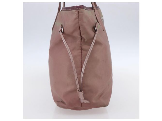 Borsa Tote Prada in nylon rosa argento Auth bs31047 - vista 3
