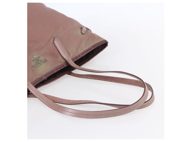 Borsa Tote Prada in nylon rosa argento Auth bs31047 - vista 7