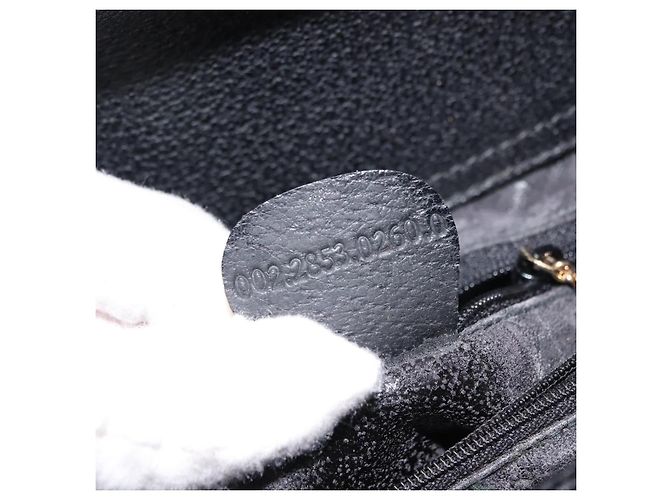 Borsa a mano in pelle nera GUCCI Bamboo Auth ep11149 Nero - vista 12