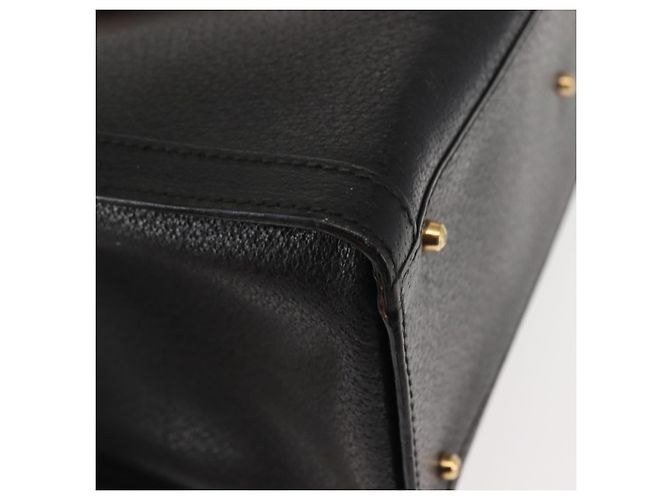 Borsa a mano in pelle nera GUCCI Bamboo Auth ep11149 Nero - vista 15