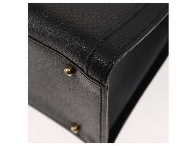 Borsa a mano in pelle nera GUCCI Bamboo Auth ep11149 Nero - vista 16