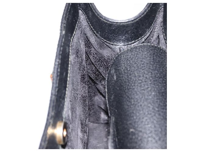 Borsa a mano in pelle nera GUCCI Bamboo Auth ep11149 Nero - vista 21