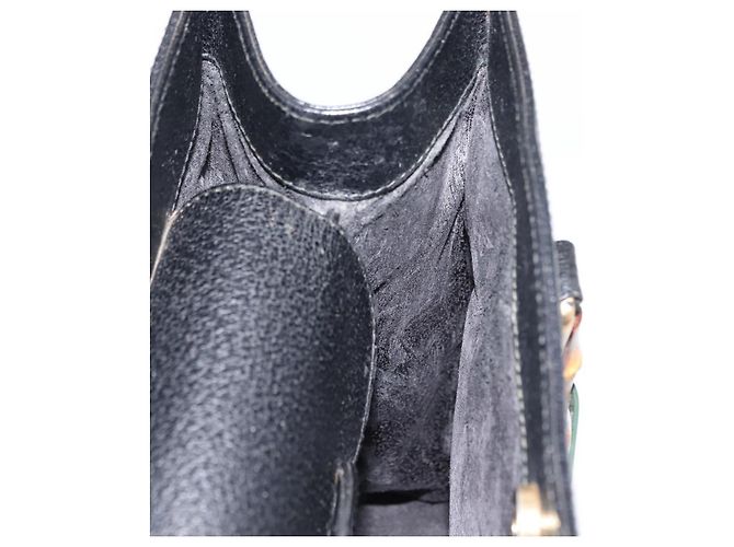 Borsa a mano in pelle nera GUCCI Bamboo Auth ep11149 Nero - vista 22