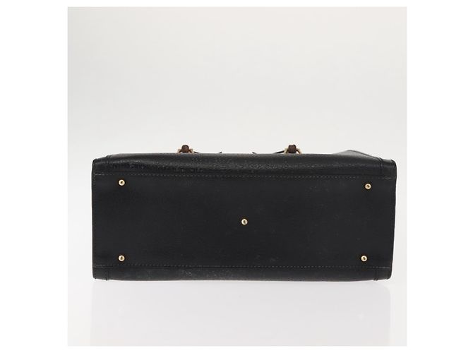 Borsa a mano in pelle nera GUCCI Bamboo Auth ep11149 Nero - vista 5