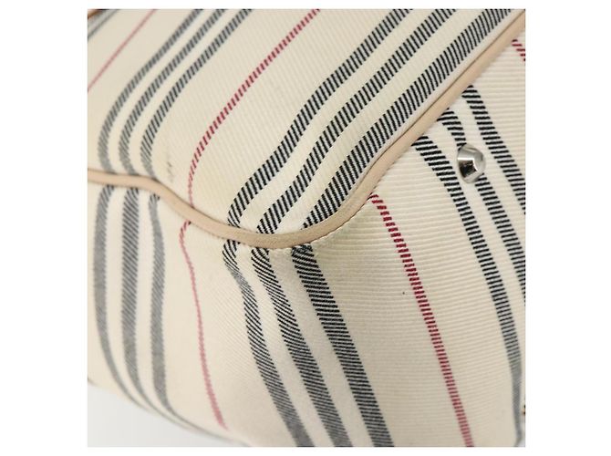 Burberry Tote Bag aus Leinwand in Elfenbein Silber authentisch hk3108 Roh - Ansicht 14