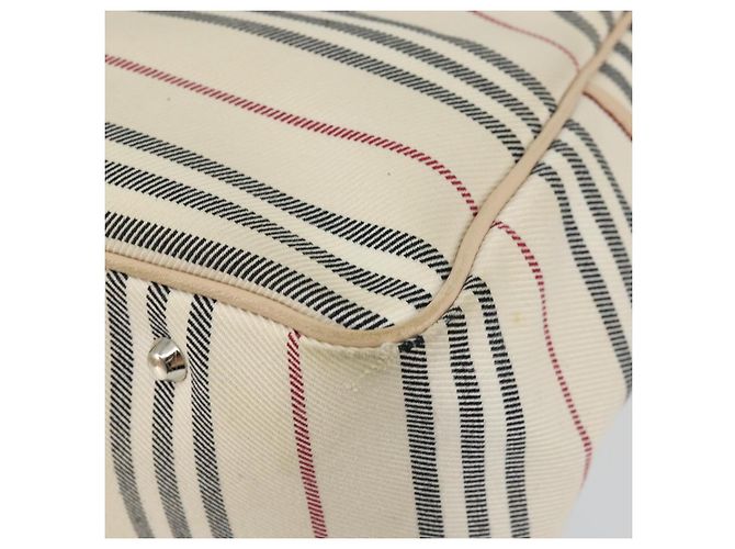 Burberry Tote Bag aus Leinwand in Elfenbein Silber authentisch hk3108 Roh - Ansicht 15