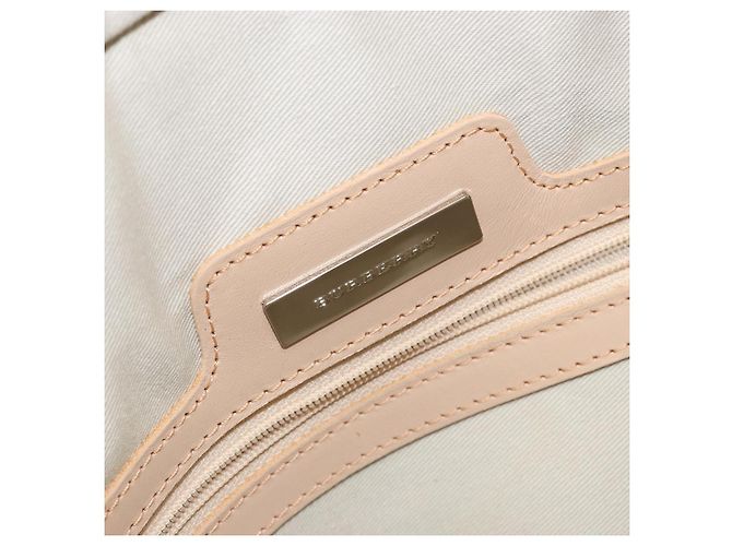 Burberry Tote Bag aus Leinwand in Elfenbein Silber authentisch hk3108 Roh - Ansicht 18