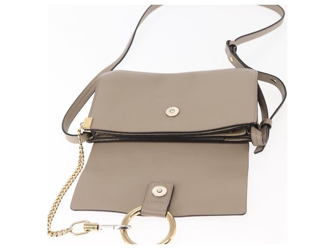 Chloé Borsa a Spalla Chloe Fay in Pelle Scamosciata Beige Oro Auth BA6627 D'oro - vista 10
